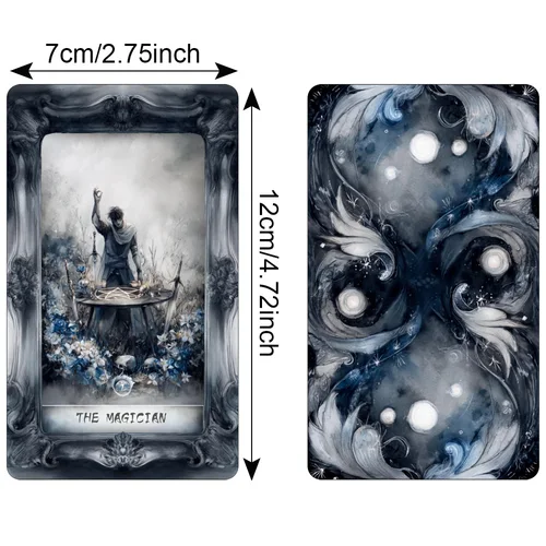 Imagen 2 del producto Baraja de Tarot Dark Fantasy, 78 cartas con guía, cartas de taro de estilo gótico, que cubren verdades ocultas, juguete para contar la fortuna, 12x7cm
