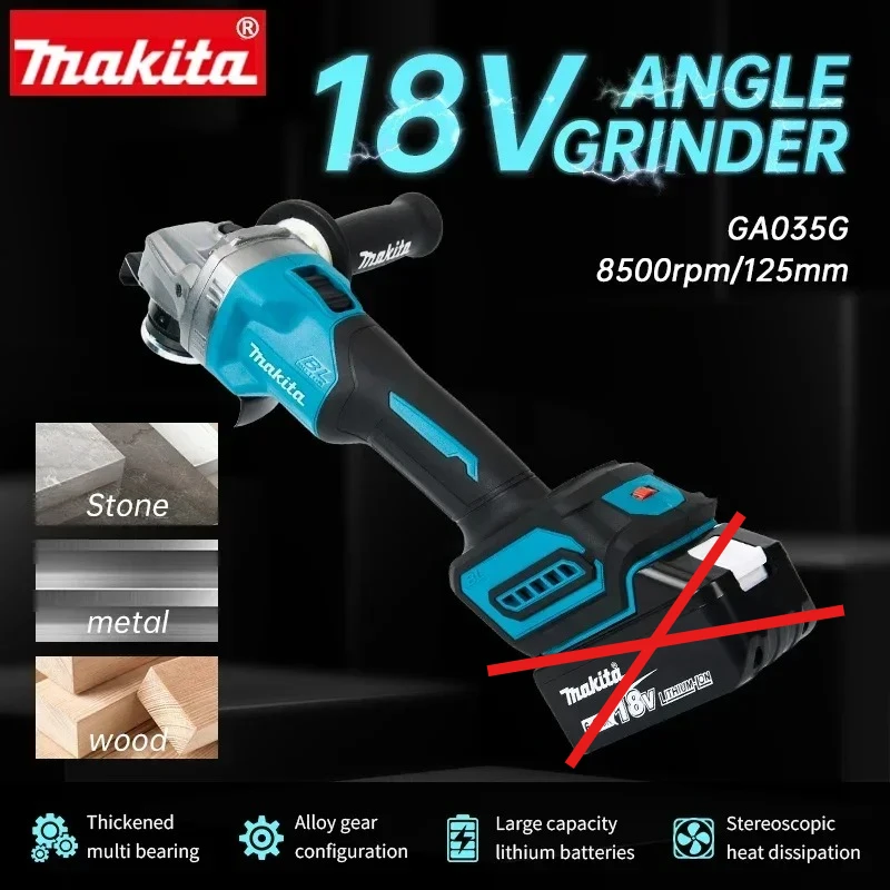 

Makita GA035G 20V Lithium Battery Edge Grinder, Durable High-Speed Brush Cutter, Cordless Lawn Edging Tool