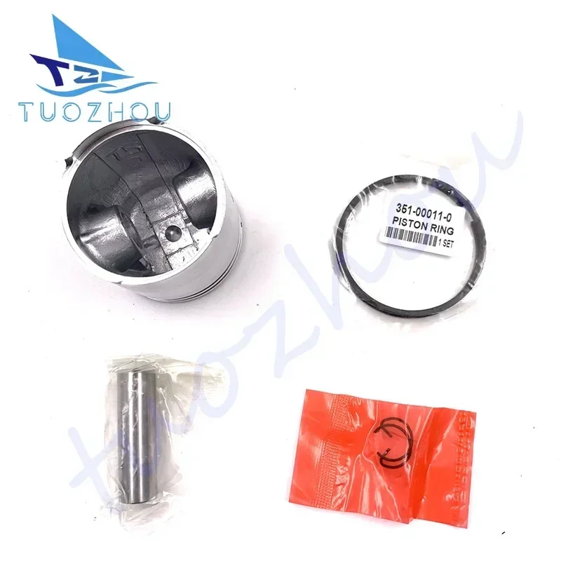محرك خارجي 369-00001-0 1 369000010M/1M STD مجموعة المكبس وحلقة 351-00011-0 لـ Tohatsu لنيسان 4HP 5HP / 9615T للميركوري #1