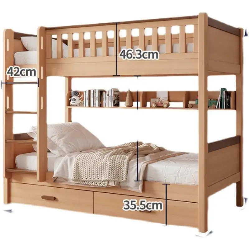 Full solid wood upper and lower beds Bunk beds Mother and child  High and low  Thickened children's beds Upper and lower