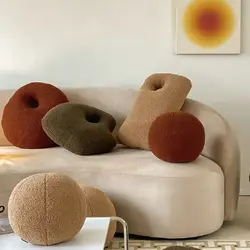 Nordic Warm Style Knot Ball Abstract Shape Pillow Sofa Cushion Stuffed Living Room Cushion Office Design Throw Pillow Round Ball