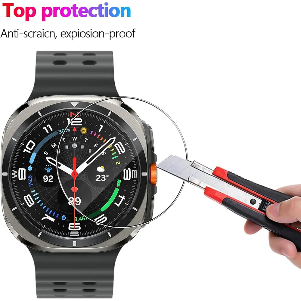 3 szt. Ochraniacz ekranu szkło hartowane do zegarka Samsung Galaxy Ultra 47mm folia ochronna odporna na zarysowania przezroczysta HD 2.5D 9H Premium