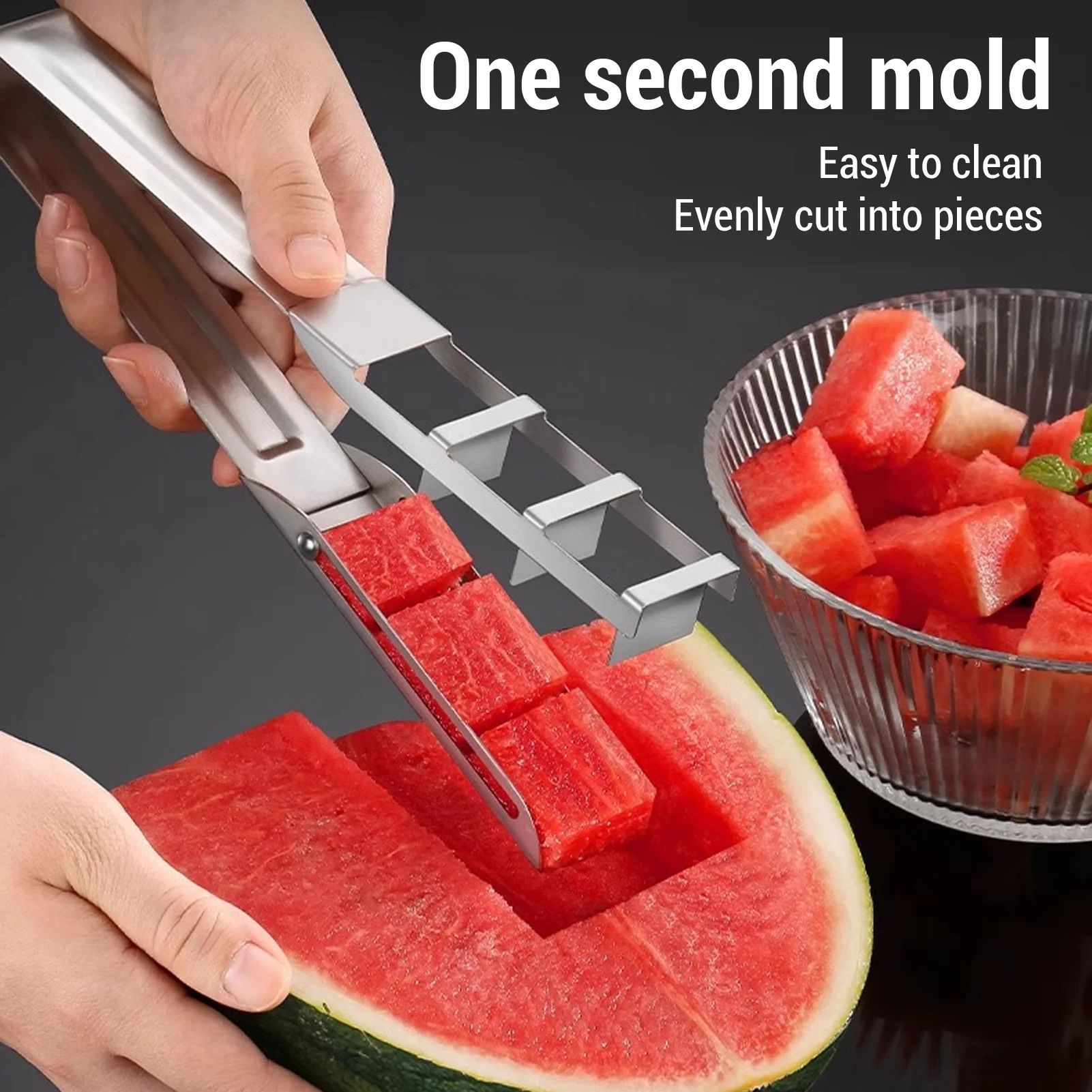 Obstschneider, Melonenwürfel, Melonenschneider, Wassermelonenschneider, Gitter, rutschfest, multifunktional, abnehmbarer Melonenwürfel für Cantaloupe Papaya