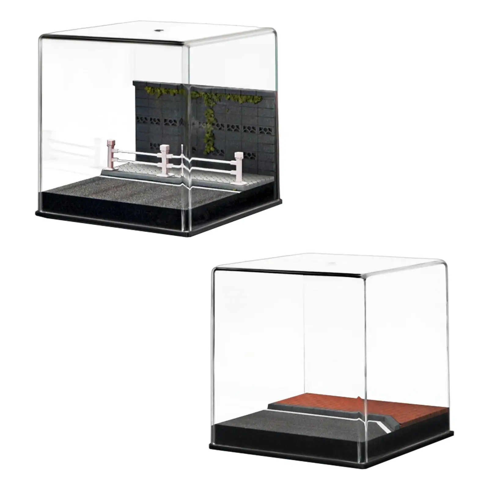 

1/64 Diecast Car Display Case Acrylic Diorama Street Scene Parking Lot Scene for Alloy Car Action Figures Decoration Ornament