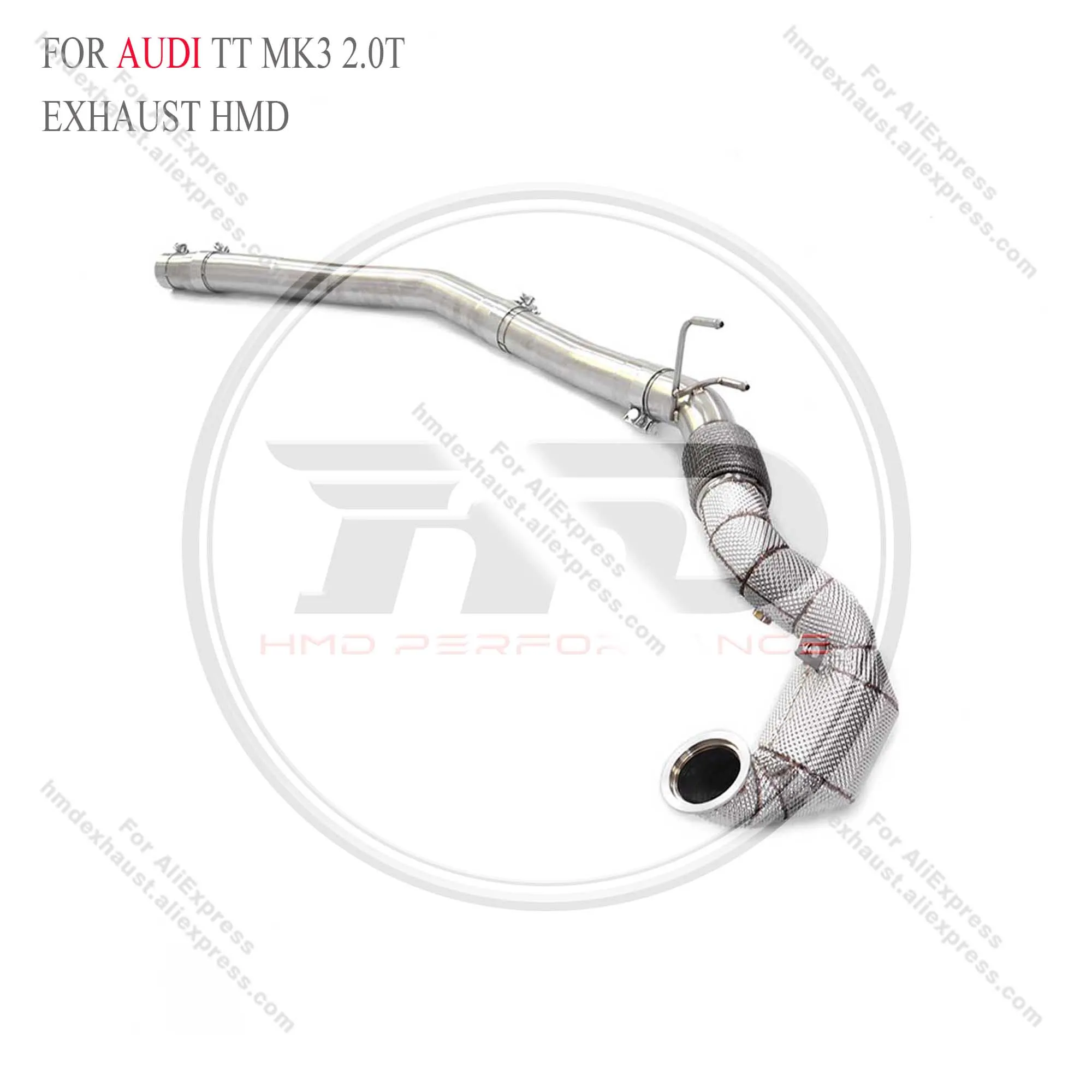 HMD Downpipe Four-wheel drive for AUDI TT MK3 2.0T Stainless steel Exhaust System High Flow Performance With Heat Shield