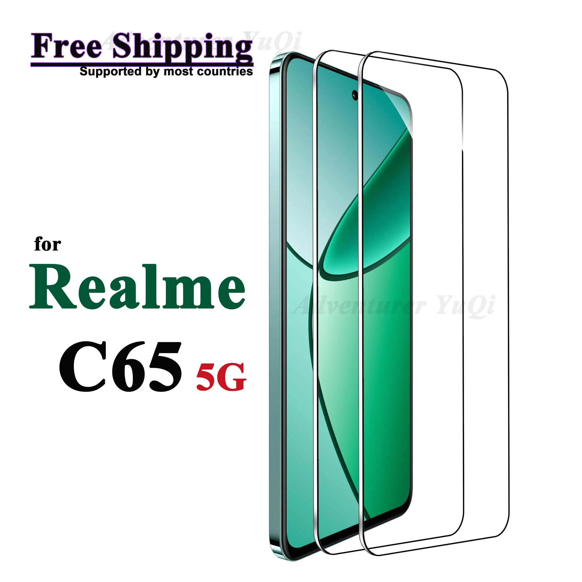 

Screen Protector for Realme C65 5G Tempered Glass Crystal HD 9H Transparent Ultra Clear Anti Scratch Case Friendly High Aluminum