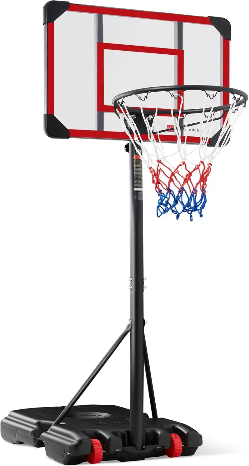 Best Choice Products Kids Height-Adjustable Basketball Hoop System, Portable Game w/Wheels, Fillable Base, 70.5in to 82.3in