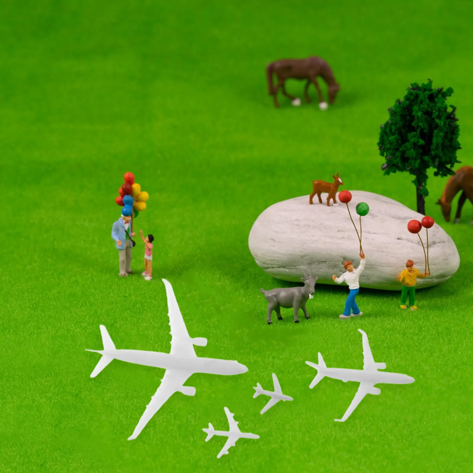

4Pcs Realistic Micro Landscape Airplane for Airport Themed Sand Table Display Compact Mini Plane Decoration Creative Micro