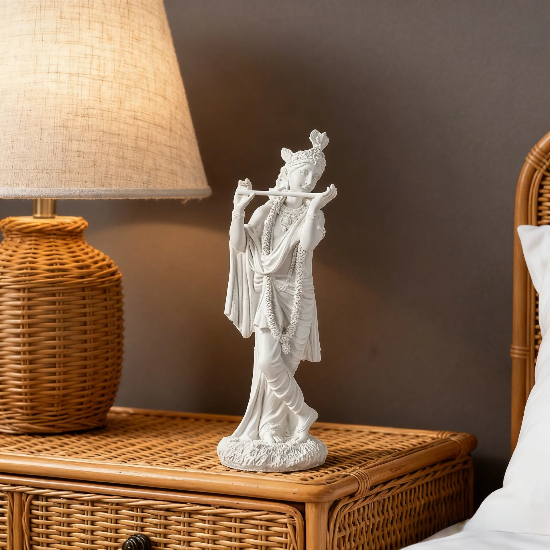 

2026 Resin Krishna Statue - Indian God Figurine for Home/Office Decor, Handcrafted Hindu Deity Art Piece Cross-Border Ready