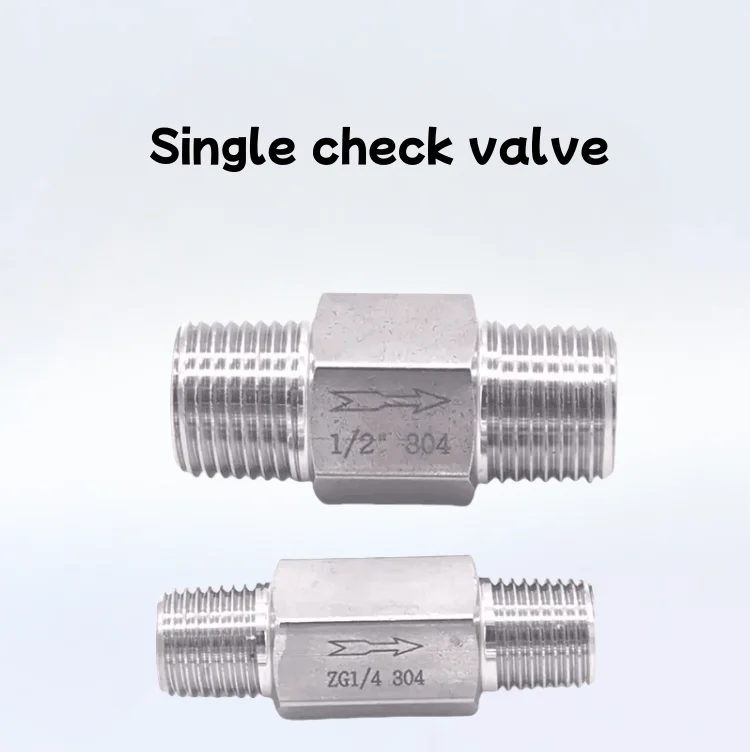 

Free ship Check valve 1/4" 3/8" 1/2" male thread stainless steel 304 acid-proof Pneumatic hydraulic one-way Single check valve