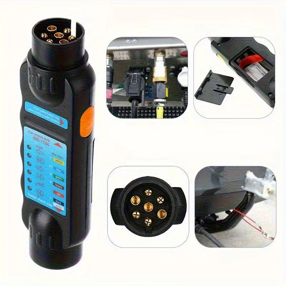 12V Anhänger-Tester 7-Pin/13-Pin LED-Anzeige Abschleppstangen-Licht Verkabelungs-Steckdosentester, Diagnose für Wohnwagen-LKW-Anhänger-Steckverbinder – Detail 4