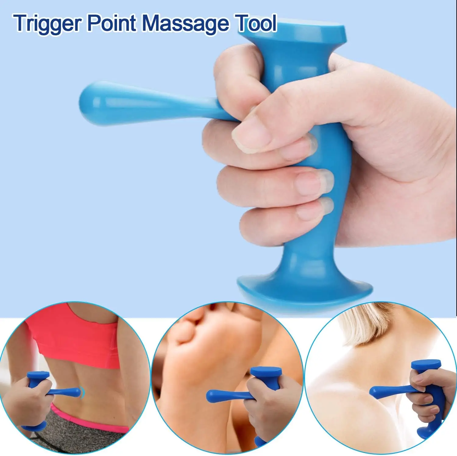 Manual Trigger Point Massage Tool Handheld Acupuncture Points Massager for Full Body Deep Tissue Massage Waist Neck Foot Relief