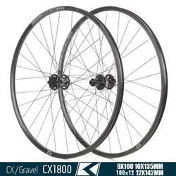 KOOZER CX1800 Gravel offroad Cycling wheel Aluminum alloy disc wheelset road tubeless ready wheel 700c 28H 100mm 135/142mm wheel