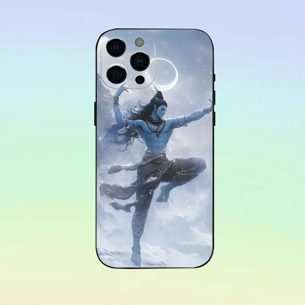 Capa de telefone Lord Shiva M-Mahadev da Índia para iPhone17,16,15,14,13,12,11 Plus,Pro Max Soft Black Cover
