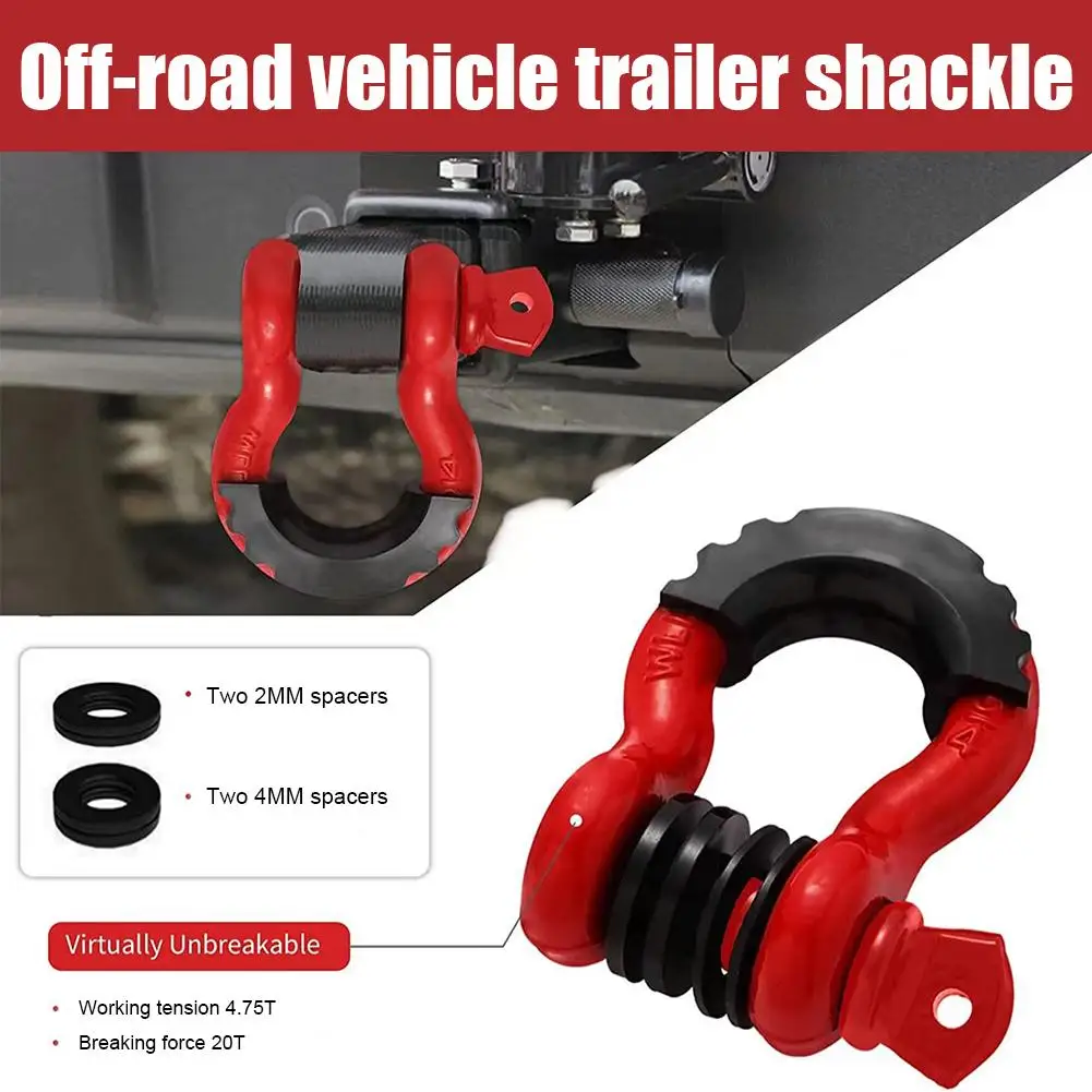 American Standard Carbon Steel 4.75T SUV Trailer Shackle Spray Red 3/4 