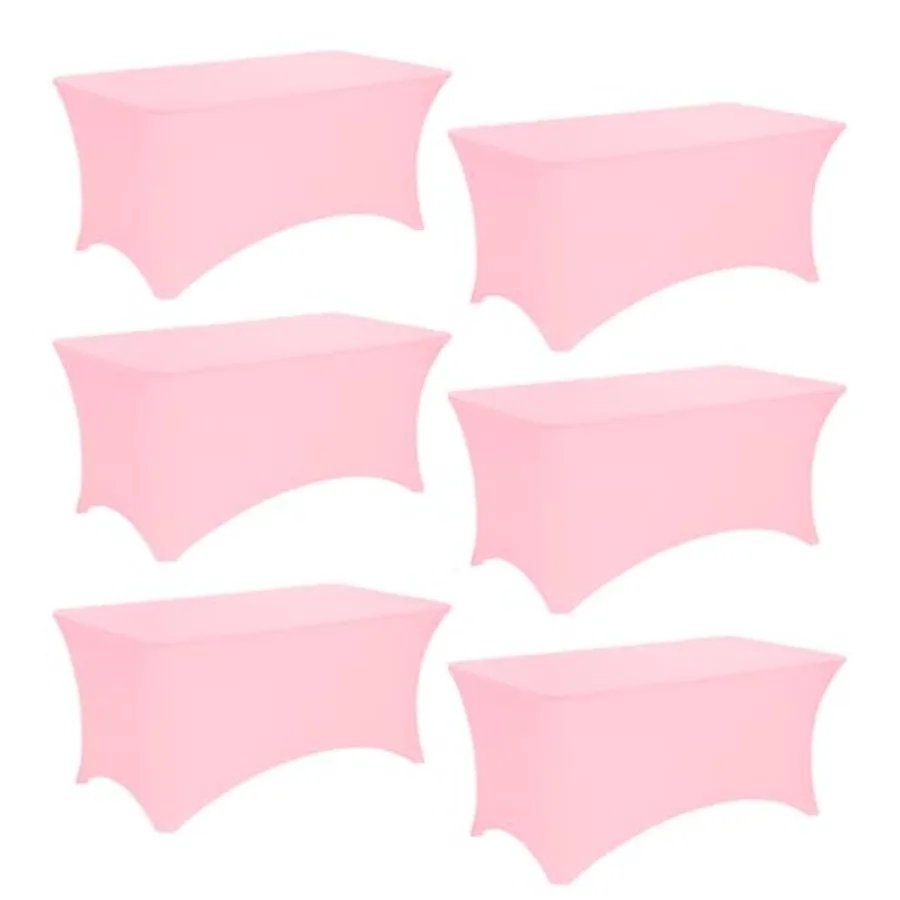 

Pack Feet Spandex Table Covers Washable Wrinkle Resistant Stretch Fitted Rectangle Tablecloth for Folding Table Wedding Party B