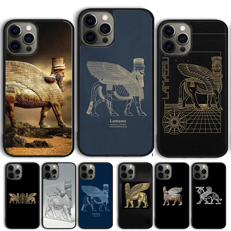 Lamassu Assyrian Winged Lion Phone Case Cover For iPhone 15 16 14 13 12 Pro Max mini 11 Pro Max XS XR Plus Coque Shell