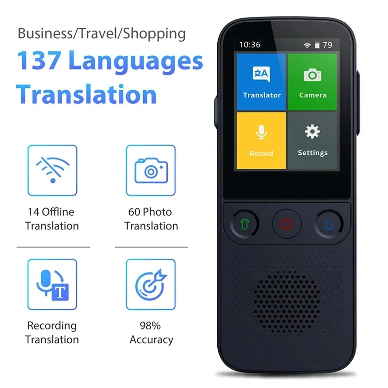 

T10 Pro Portable Smart Translator 137 Language In Real Time Offline Voice Translation For Travel Business