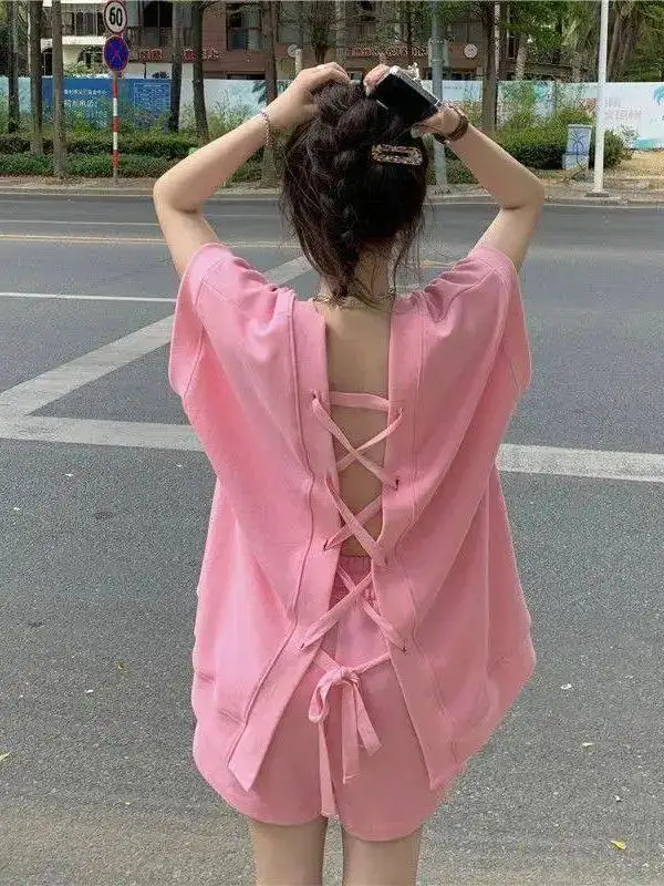 

Ladies Faion Bal Summer Loose Women's Clothing Chic Tee-Piece Set for Middle-Aged Women Winter Season Suitable