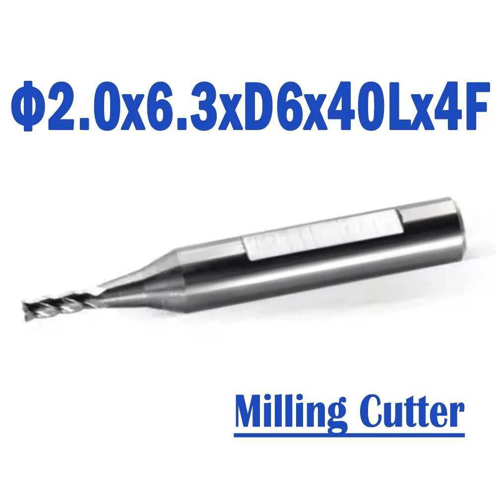 2 Pcs/lot Φ2.0x6.3xD6x40Lx4F Raize 60 Series Pro CNC Carbide Milling Cutter Accessories For Universal CNC Key Machine CONDOR