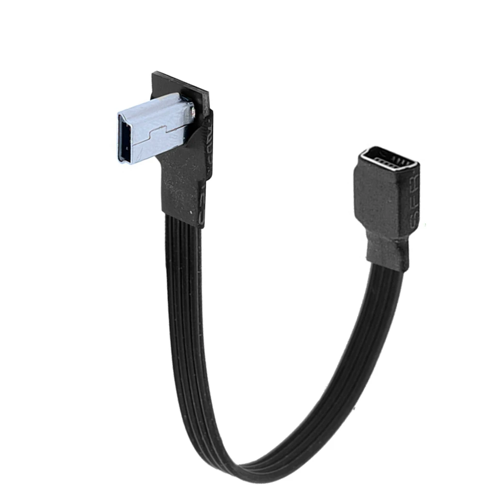 0.5M typ C Micro Mini USB 3.1 męski do Mini kabel danych do ładowania USB żeńskie Adapter przewodu 90 stopni prosty 0.2M 0.3m