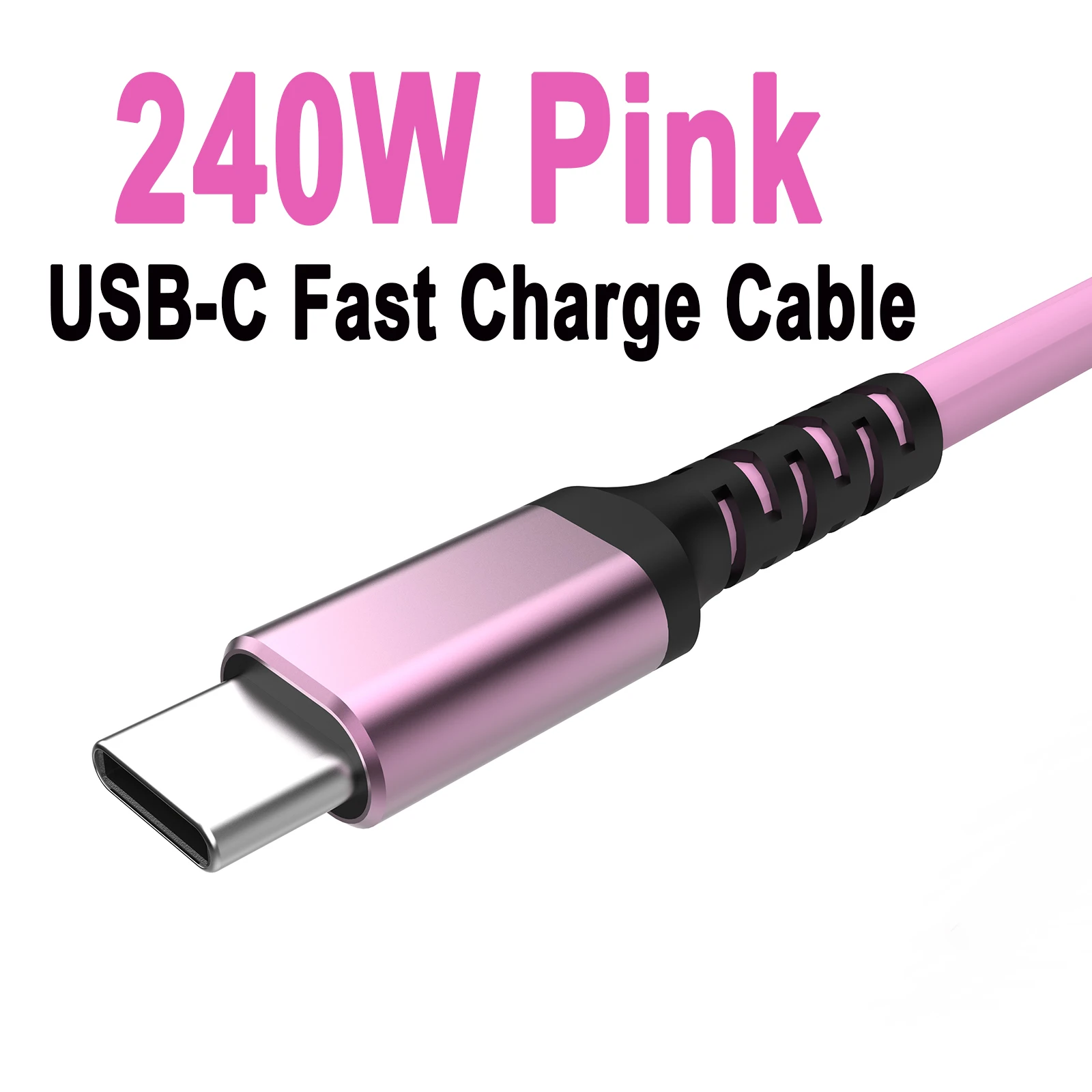 240W Pink Fast Charging Cable, Type C Charger Cord for iPhone16, Samsung S24, PD3.1 5A Fast Charge Cable for Macbook & Notebook