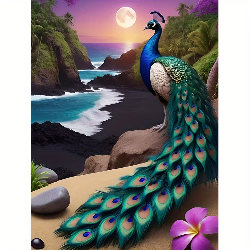 

Новинка 2025 года, 5D DIY алмазная живопись, животное, павлин, мозаика, полный круглый алмаз, паста ручной работы, алмазная вышивка, домашний декор, подарок