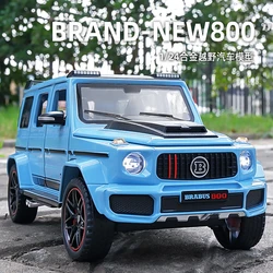 1:24 Mercedes-Benz BRABUS G800 Off Road SUV Model Car Diecast Toy Vehicle Collection Sound & Light Miniature Car Toys For Kids