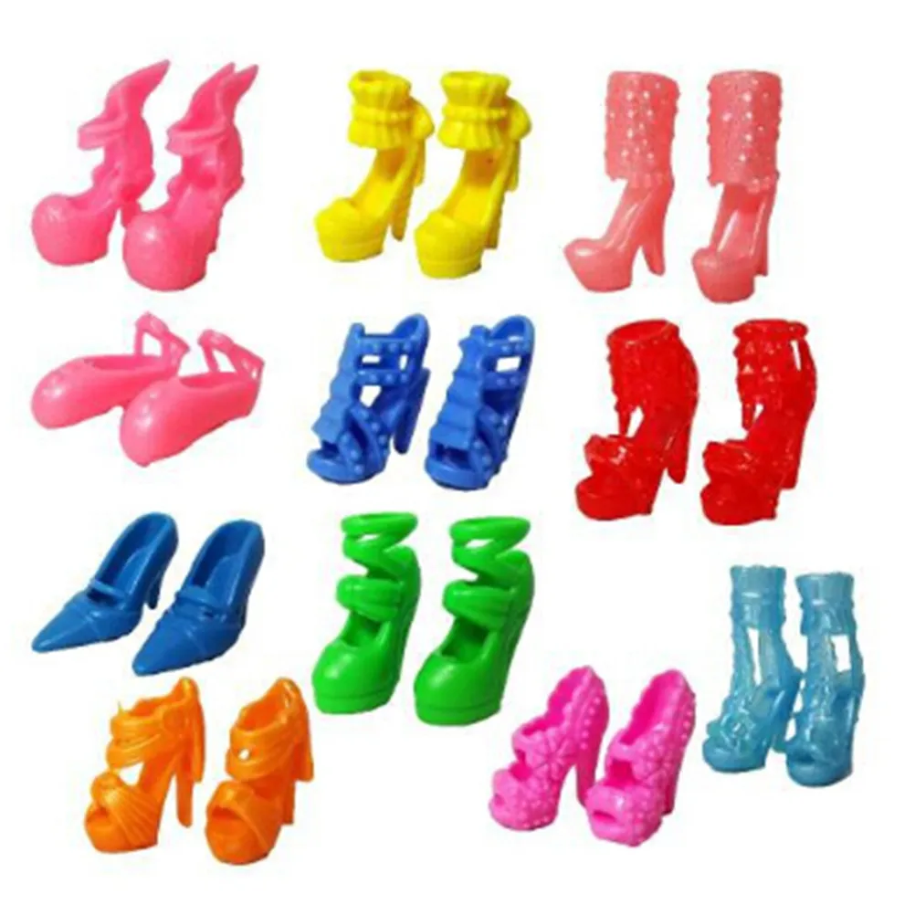 10xHandmade Dress Doll Clothes + 10xShoes High Heels For Doll Kid Toy view 4