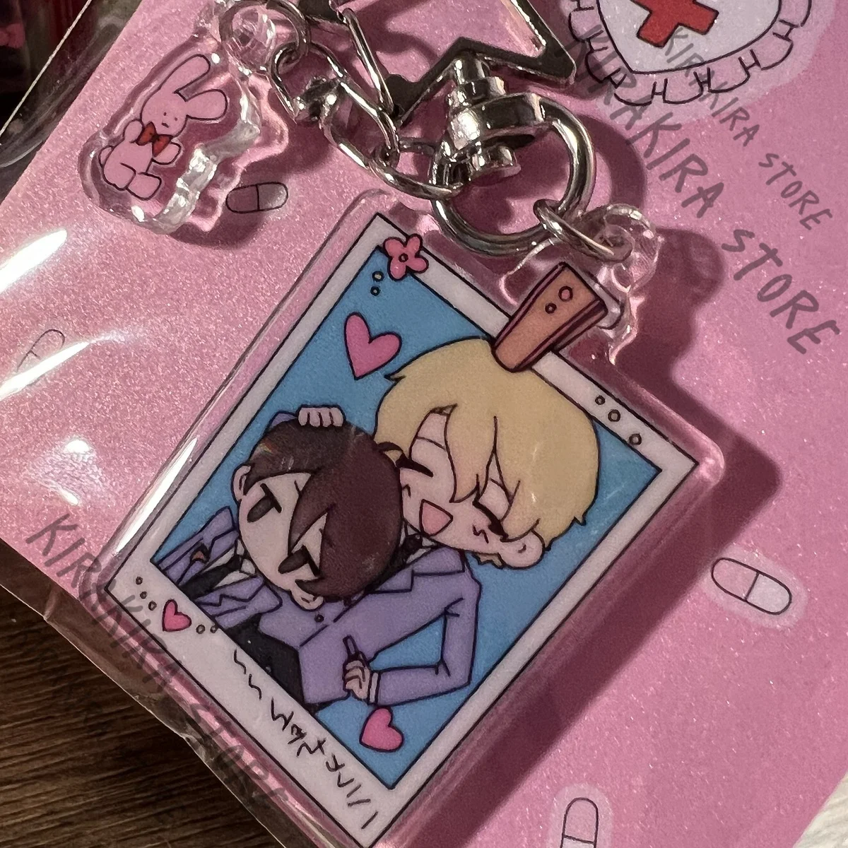 

Ouran High School Host Club Double-sided Glitter Resin Keychain Fujioka Haruhi Pendant Anime Originality Cosplay Accessories