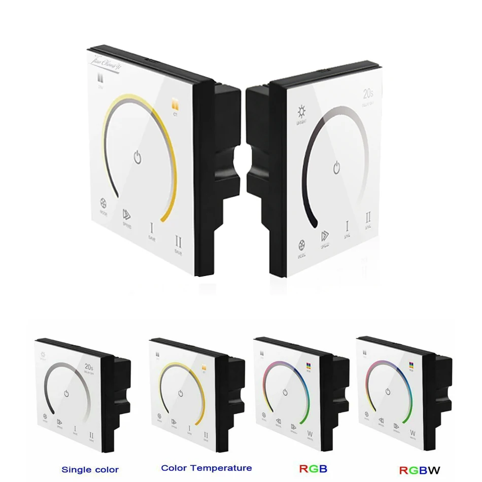 

led touch panel controller LED Dimmer RGB RGBW CCT Wall Switch DC 12V 24V 12A 3/4 Channel LED Controller for LED Strip Lights