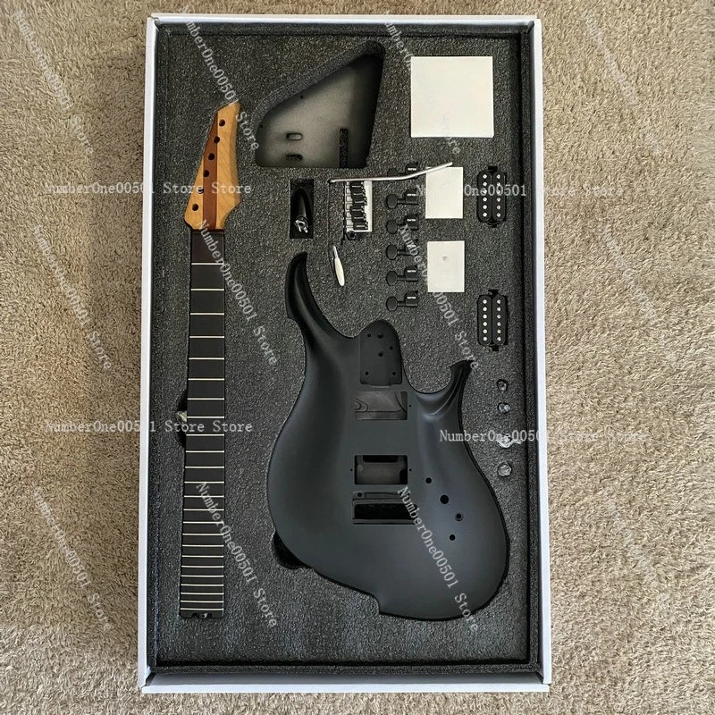 

DIY Electric Guitar Kit Aluminum Cast Metal Body Roasted Maple Rosewood Neck Fretboard 24 Frets For Guitar Enthusiast