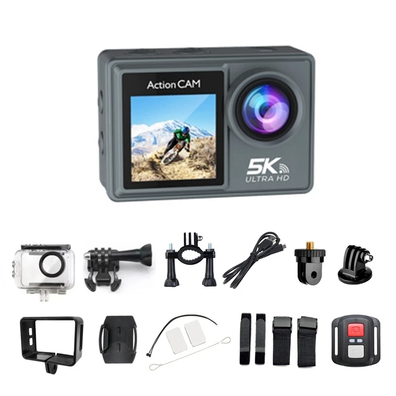 

Wifi Anti-Shake Action Camera 30M Waterproof Sport Camera With Remote Control 170° Wide Angle As Shown ABS