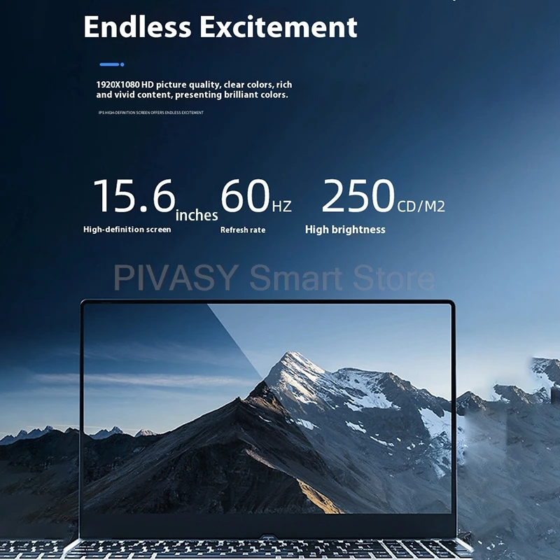 15,6 pulgadas N5095 2,9 GHz portátil IPS 1080P teclado retroiluminado desbloqueo de huellas dactilares para estudiantes diseño de negocios batería de larga duración plata