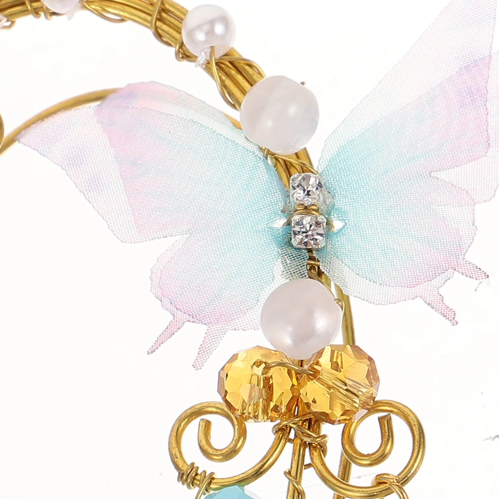 

1Pair Thin Veil Butterfly Ear Clips with Pearl Design Fairy-Like Non Piercing Earrings for Women Girls Lightweight Comfortable