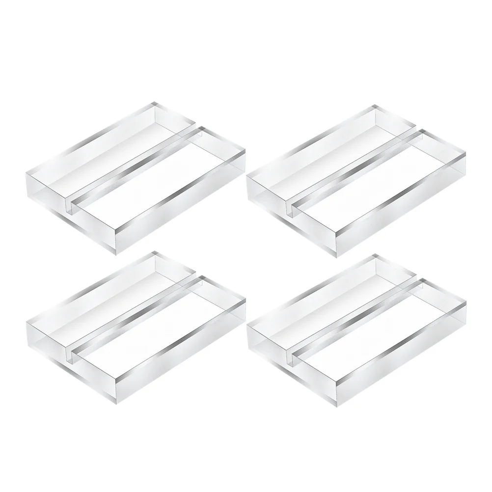 

4Pcs Clear Acrylic Card Sign Holder Stand Transparent Base Modern Design for Wedding Retail Exhibition Display
