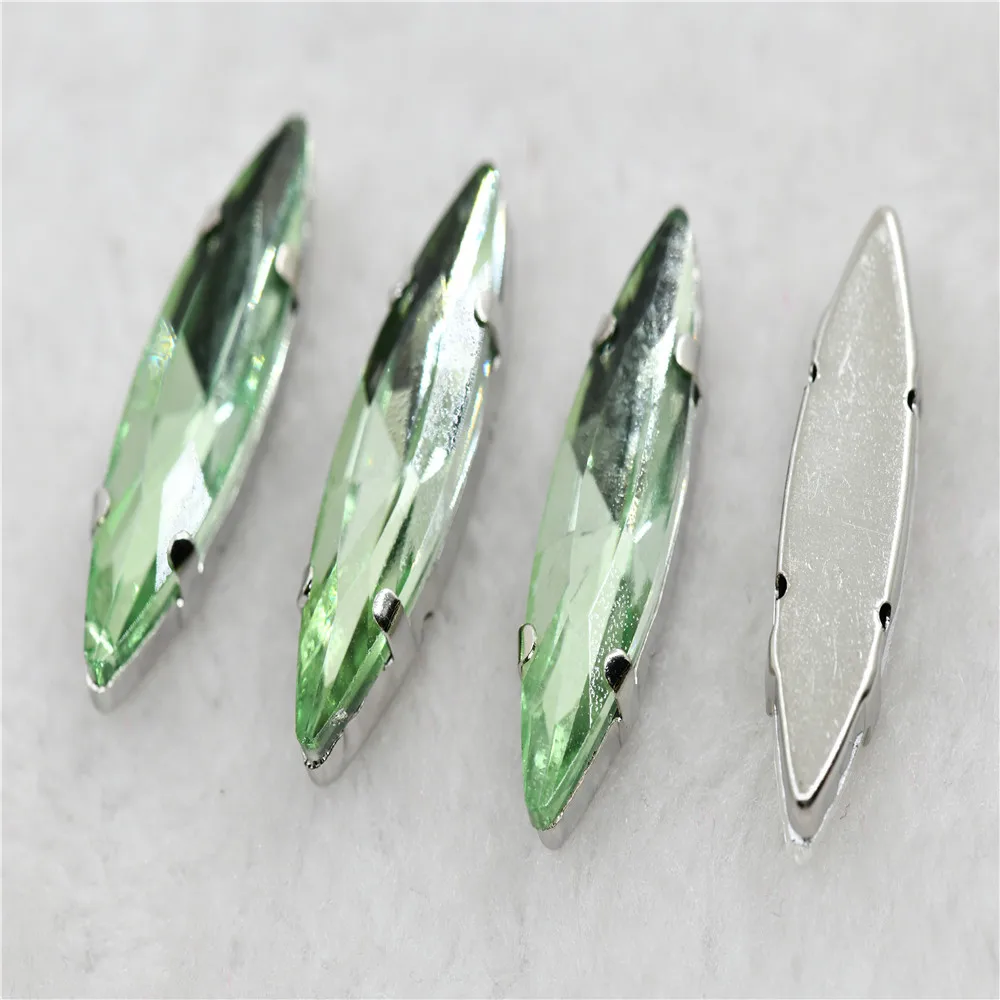 10x35mm 4x15mm Navette stenen Kerst stijl witte k klauw instelling voor sieraden of jurk tassen opnaaien