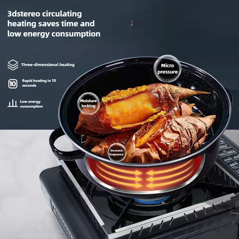 

24cm Enamel Barbecue Pots, Roasted Sweet Potatoes,Chicken Legs,Grilled Meat,Grilled Fish Pot,Kitchen Utensil Stew Pot Frying Pan