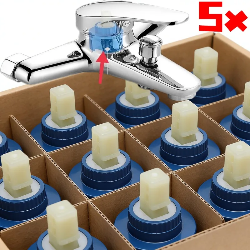 Bathroom Ceramic Disc Thermostatic Control Cartridge Faucet Replacement Parts Water Mixing Valve Faucet Cartridge Switch Tools