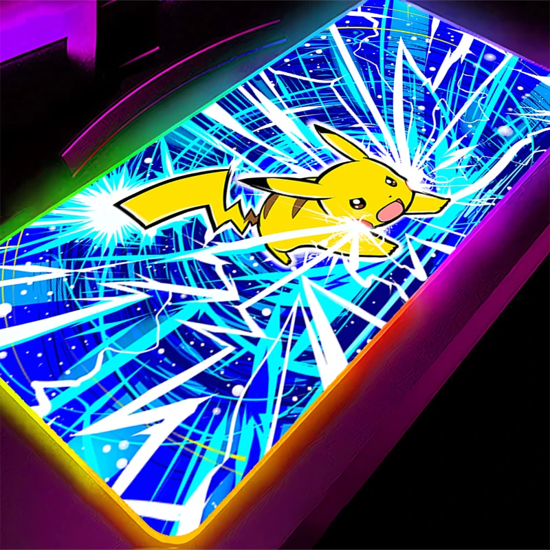 

RGB Mouse Pad 90x40cm Pokemon Pikachu Professional E-sports gamers speed Gaming Rubber keyboard Backlight LED desk mat mousepad