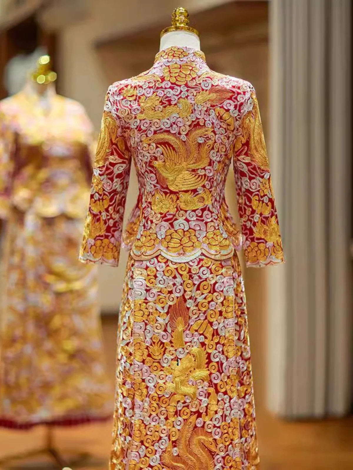 Bridal and Gown Wedding Toast Xiuhe Clothing New 2025 Chinese Dress Heavy Industry Court