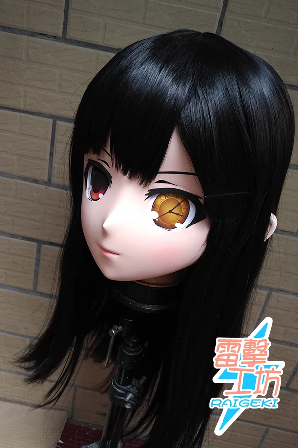 (LJ-100) Customize Character Female/Girl Resin Kig Full Head With Lock Anime Cosplay Japanese Anime Kigurumi Mask