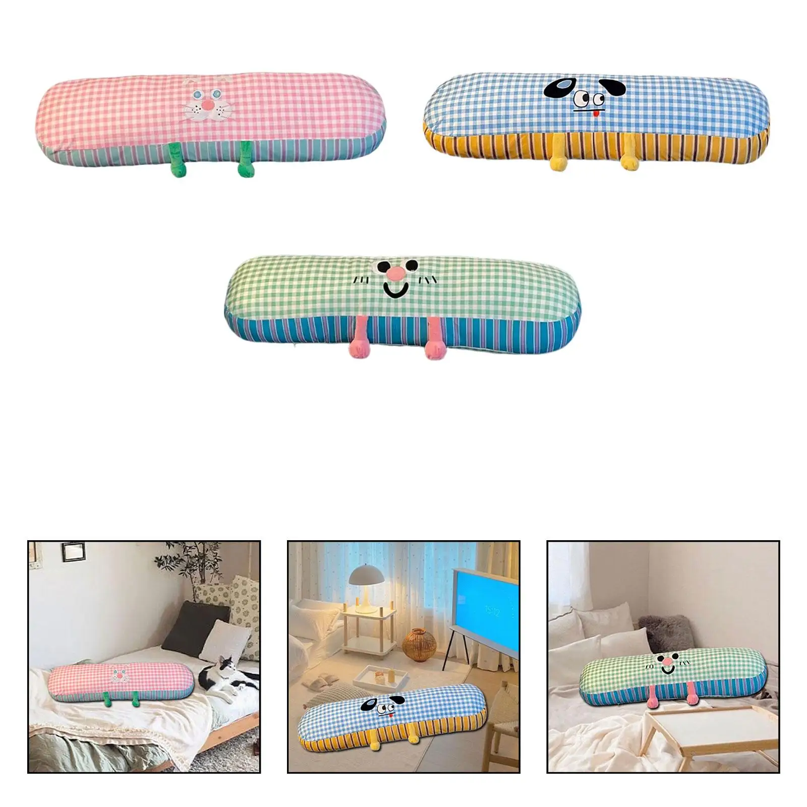 Long Body Pillow Soft Creative Plaid Pillow for Side Sleepers Women Adults