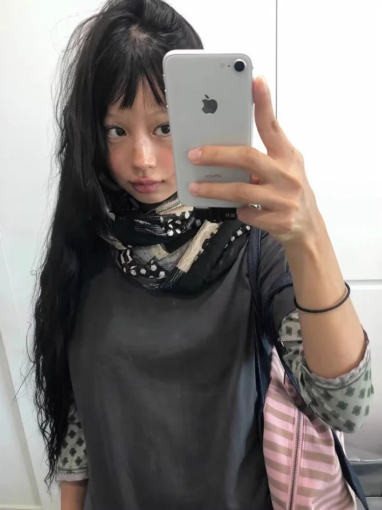 

Simple Pure Cotton Short Sleeve round Neck T-Shirt Women's Loose Fit Heart Print Casual Top Breathable Sweat Absorbent