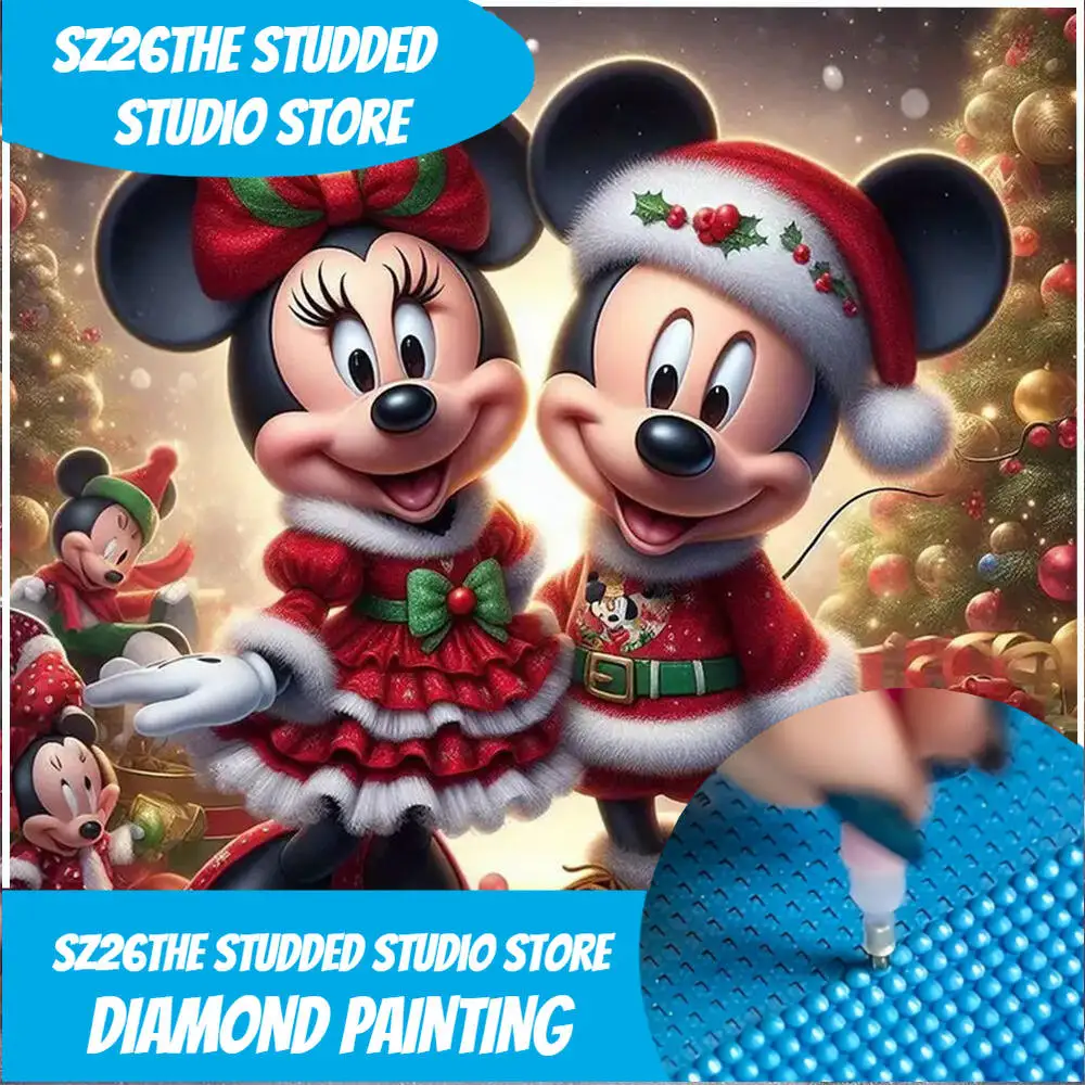 

Алмазная мозаика «Микки Маус» Disney, набор для творчества, уникальный подарок на Рождество, зимний мультяшный дизайн