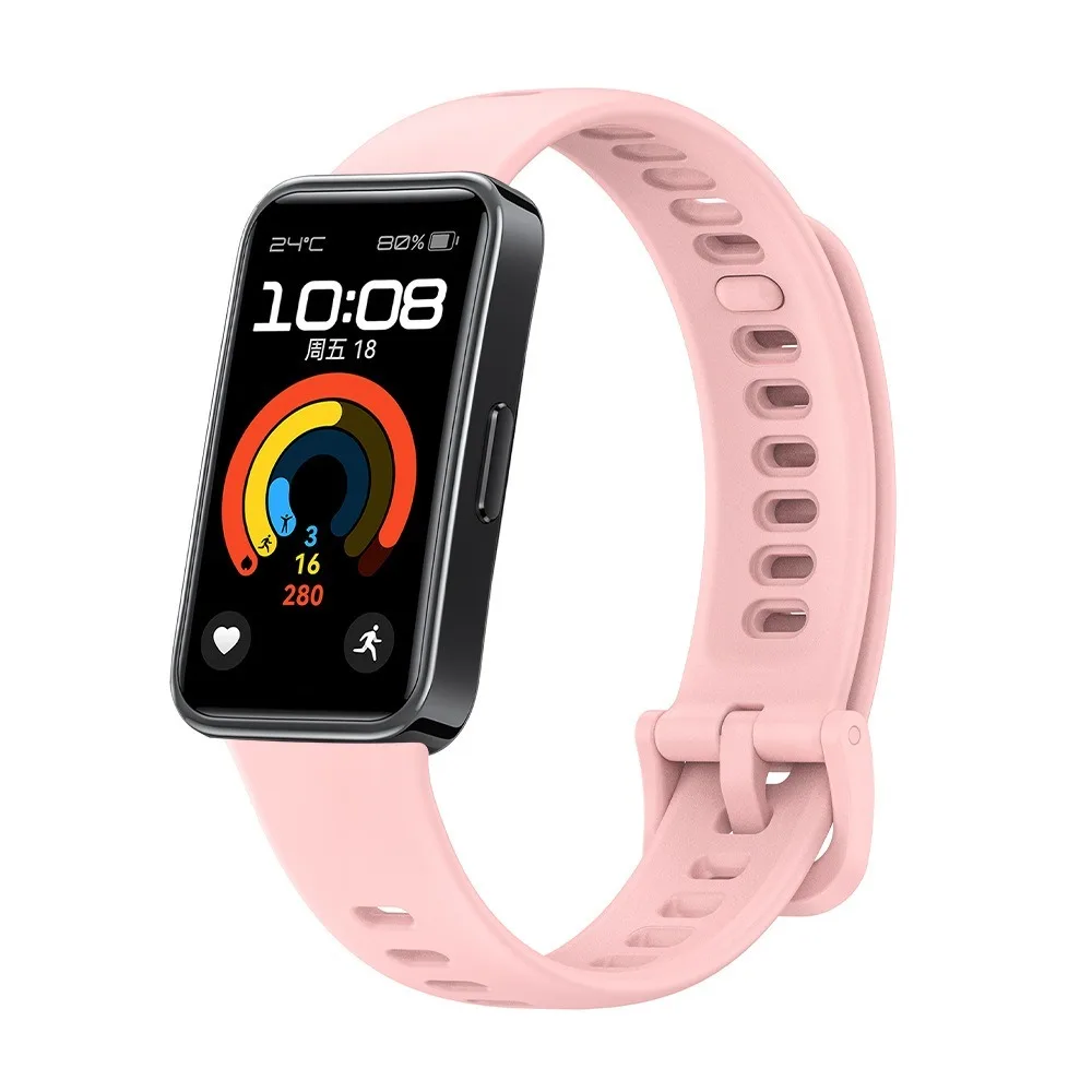 สายนาฬิกาซิลิโคนแบบพกพาเปลี่ยนอุปกรณ์เสริมสร้อยข้อมือนาฬิกาอัจฉริยะ Breathable Watchband สําหรับ Huawei Band 9/8