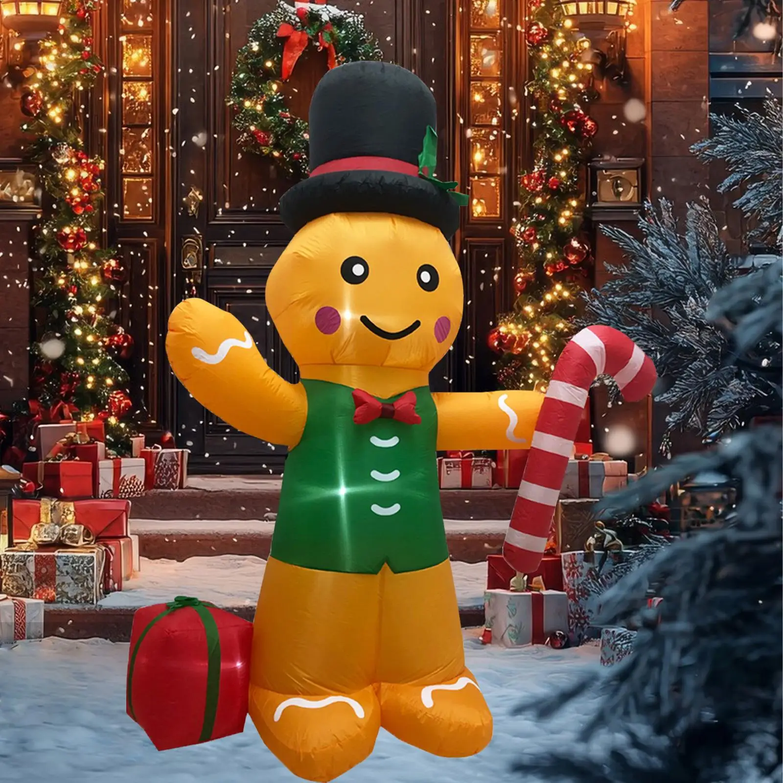 Inflatable Cute Props Luminous Toy Giant Built in LED Lights Xmas Decor for Patio Outdoor Holiday Lawn Garden