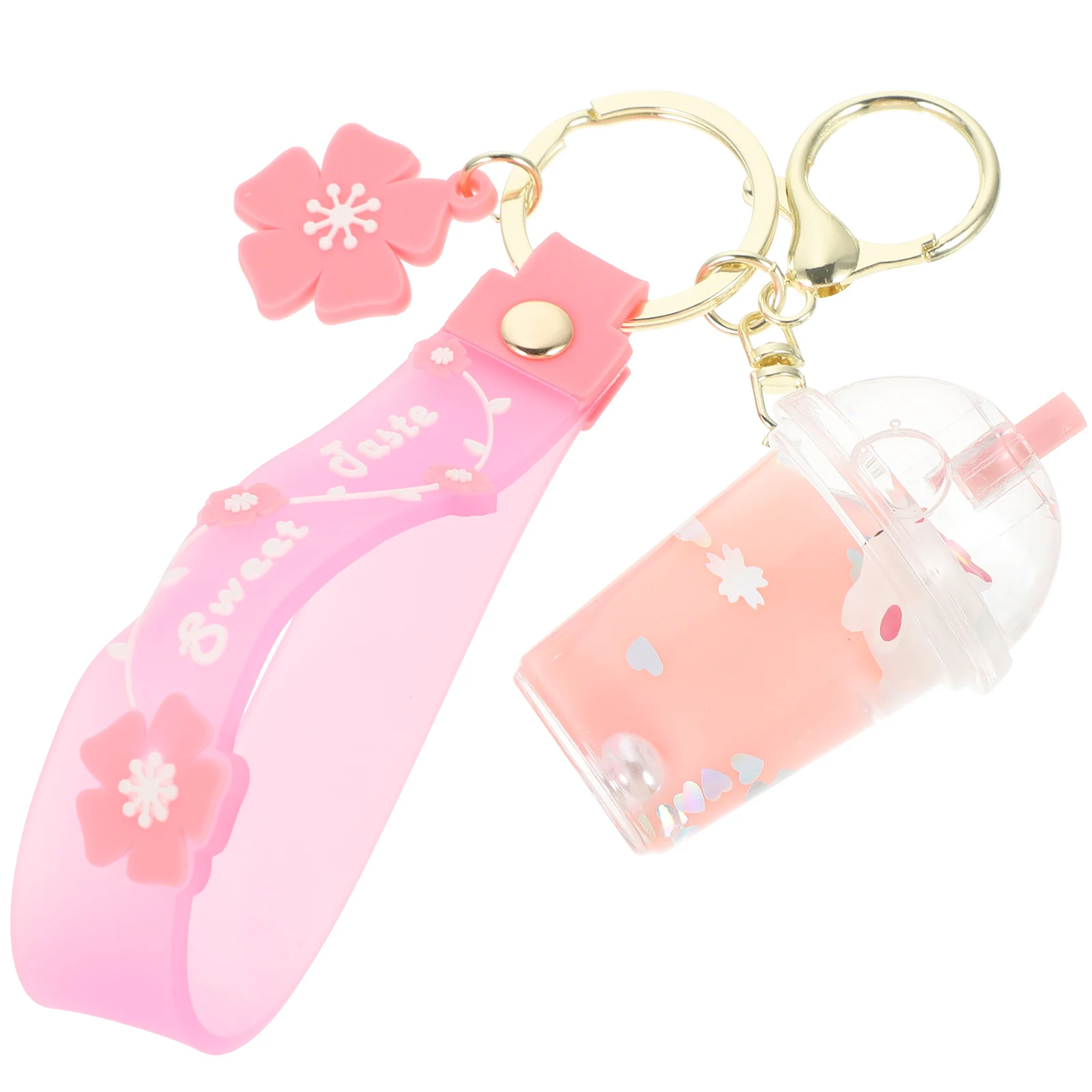 

Cute Jade Keychain Acrylic Zinc Alloy Liquid Bunny Pendant Car Keyring DIY Decor Gifts Milk Tea Bunny Hanging Decor Charm