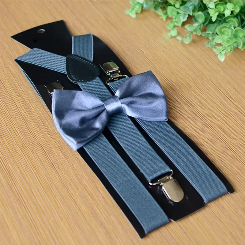 Men Suspenders With Bowtie Fashion Braces Bow Tie Set Boys Girls Kids Adjustable Suspenders For Wedding Ties Accessories