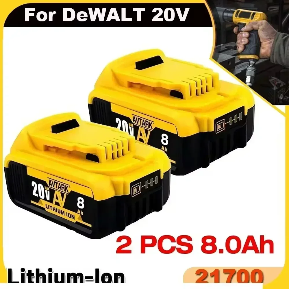 Original DCB200 20V 8000mAh Lithium Replacement Battery For Dewalt 18V DCB184 DCB200 DCB182 DCB180 DCB181 DCB182 DCB201 DCB206